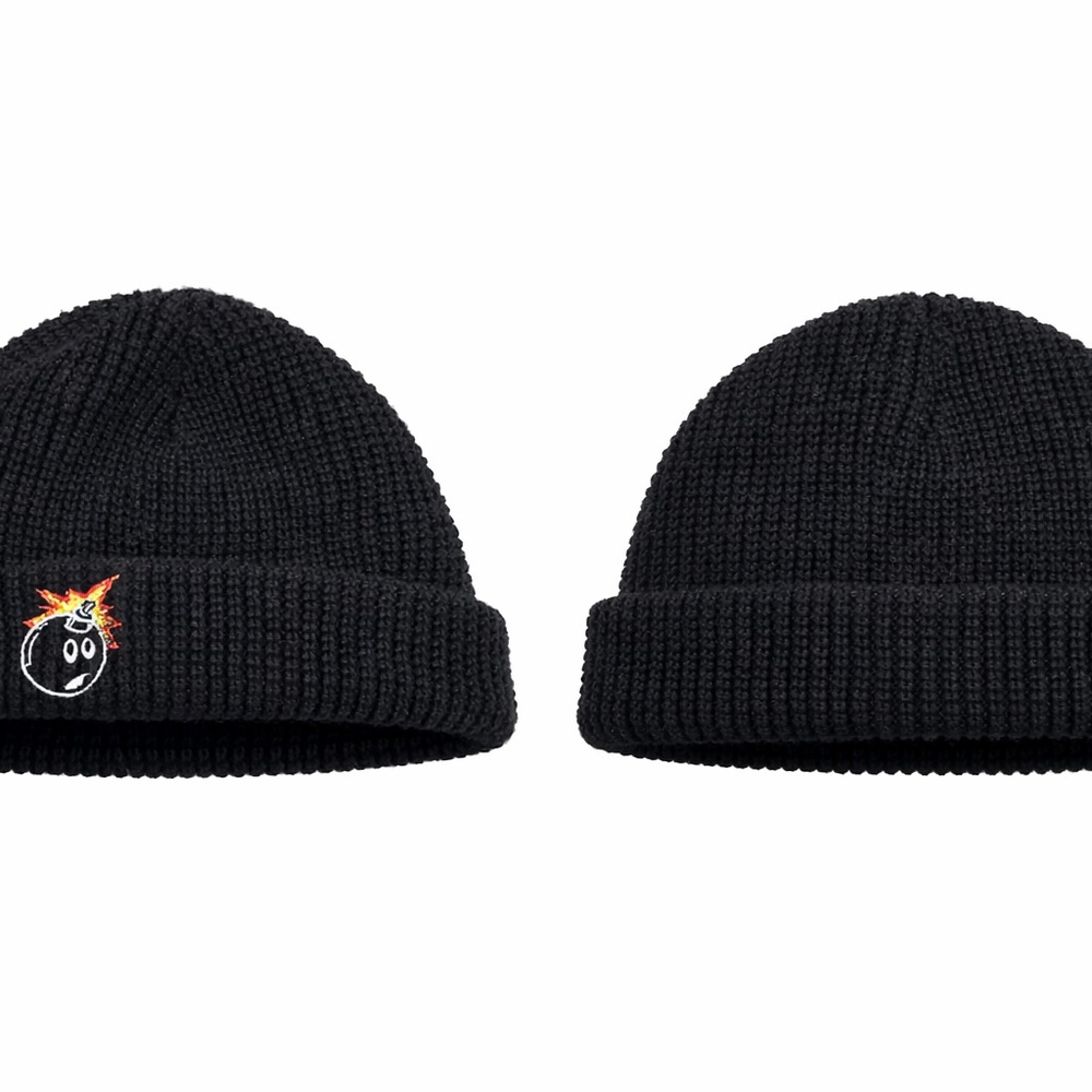 Black The Hundreds Knit Beanie with Embroidered Patch